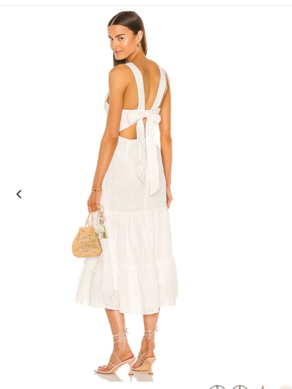 Revolve BARDOT Reign Tie Back Maxi Dress Size XS Bridal Chic Cottagecore Coastal